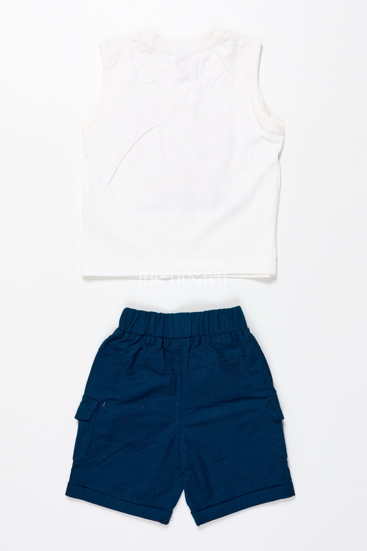 The Nesavu Boys Casual Set Boys Cotton Shirt and Shorts Set for Casual Outings and Summer Days Nesavu Nesavu cotton shirt shorts set toddler boys  perfect summer outings holidays