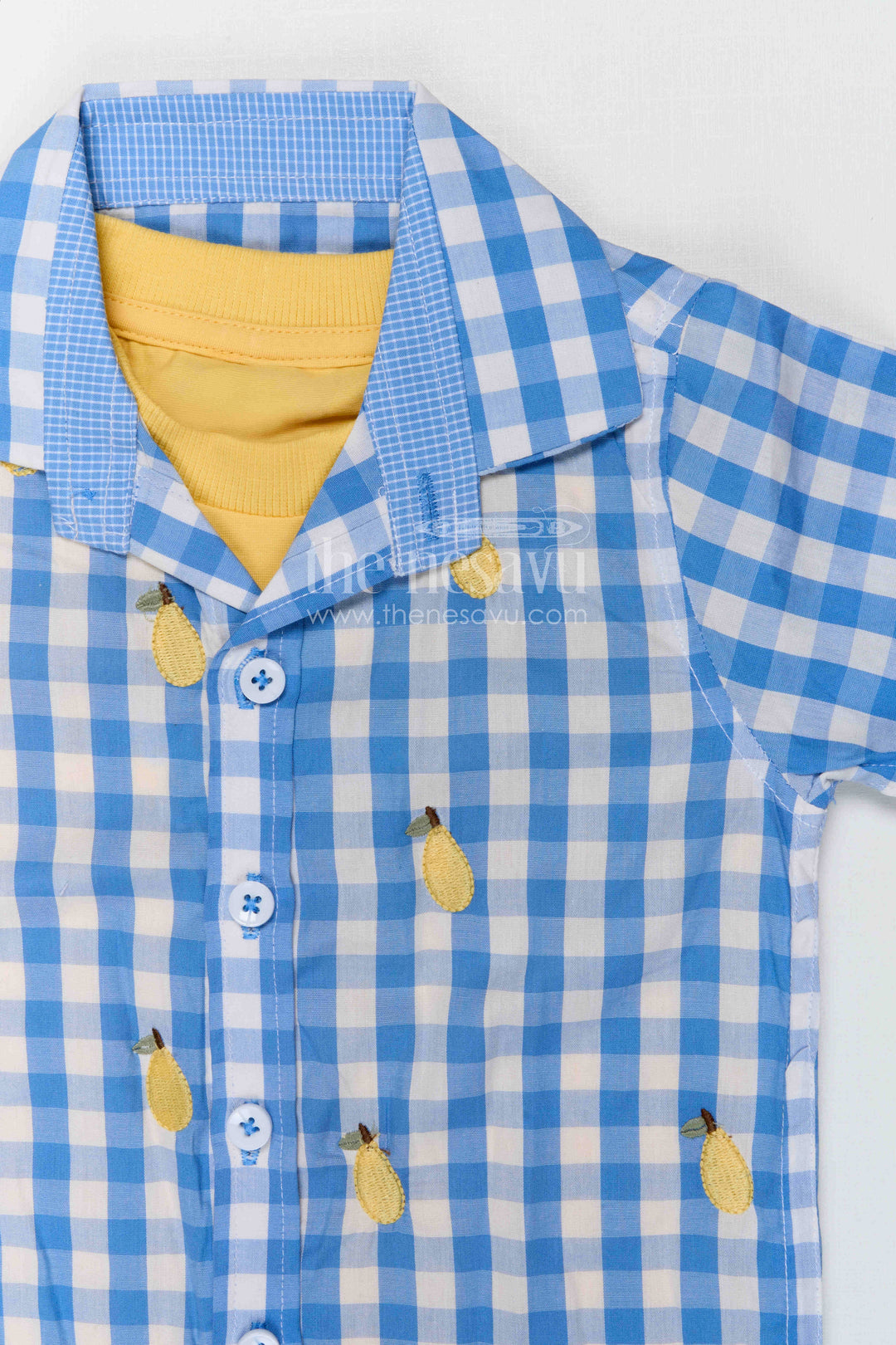 The Nesavu Boys Casual Set Boys Cotton Shirt and Shorts Set for Outings and Everyday Wear Nesavu Nesavu boys cotton checked shirt and shorts set for outings and daily wear with breathable comfort fit