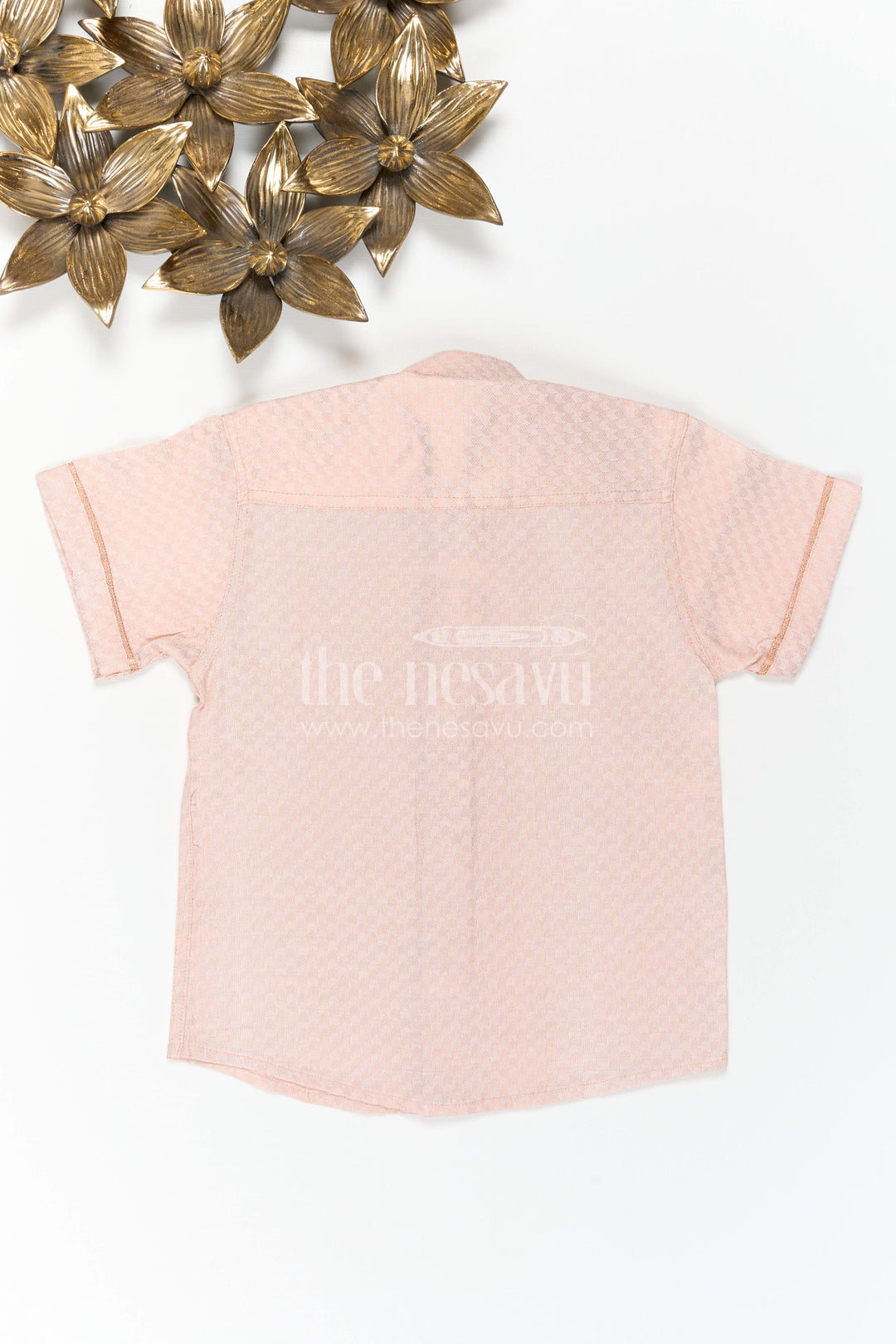 The Nesavu Boys Cotton Shirt Boys Cotton Shirt for Birthday Lunch Outings Nesavu Nesavu Boys Cotton Shirt For Birthday Lunch Outings With Mandarin Collar And Textured Finish