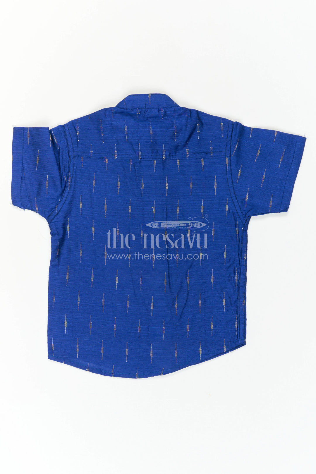 The Nesavu Boys Cotton Shirt Boys Cotton Shirt for Birthday Outings and Smart Casual Occasions Nesavu Nesavu Boys Chanderi Cotton Shirt With Jacquard Print For Birthdays And Casual Occasions