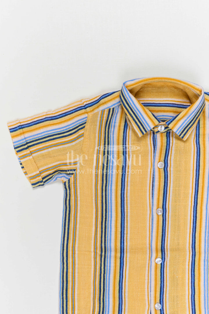 The Nesavu Boys Cotton Shirt Boys Cotton Shirt for Casual Outings and Everyday Wear Nesavu Nesavu Boys Cotton Striped Shirt For Casual Outings Breathable Comfortable Everyday Wear For Kids
