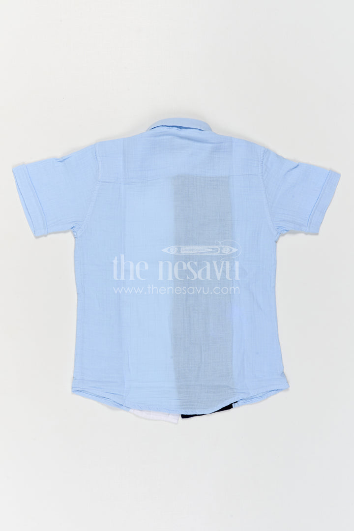 The Nesavu Boys Cotton Shirt Boys Cotton Shirt for Casual Wear and Comfortable Outings Nesavu Nesavu Boys Muslin Cotton Shirt For Casual Wear Breathable Comfortable Stylish Outfit For Kids