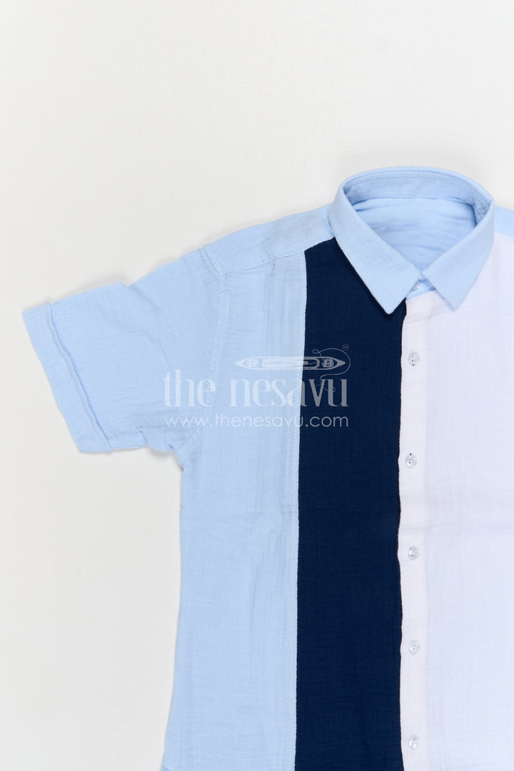 The Nesavu Boys Cotton Shirt Boys Cotton Shirt for Casual Wear and Comfortable Outings Nesavu Nesavu Boys Muslin Cotton Shirt For Casual Wear Breathable Comfortable Stylish Outfit For Kids