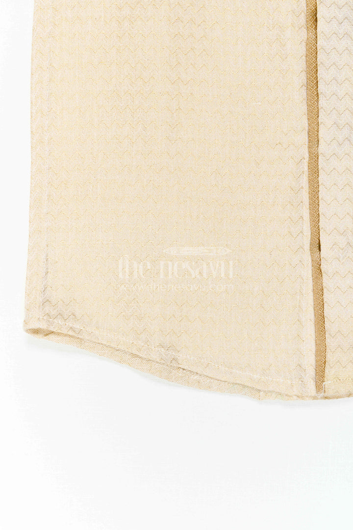 The Nesavu Boys Cotton Shirt Boys Cotton Shirt for Festive Casual Styling Nesavu Nesavu Boys Cotton Shirt For Festive Casual Styling With Mandarin Collar And Textured Finish