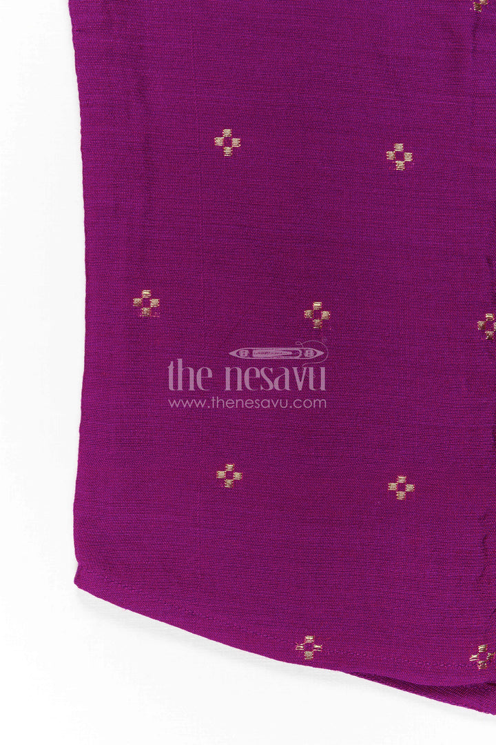 The Nesavu Boys Cotton Shirt Boys Cotton Shirt for Festive Family Outings and Casual Celebrations Nesavu Nesavu Boys Chanderi Cotton Shirt With Jacquard Print For Festive Outings And Celebrations