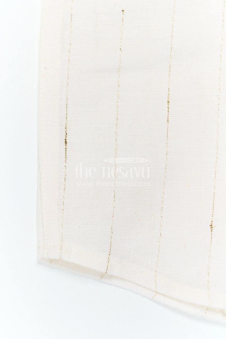 The Nesavu Boys Cotton Shirt Boys Cotton Shirt for Festive Occasions and Traditional Wear Nesavu Nesavu Boys Cotton Shirt With Zari Design For Festive Occasions And Traditional Wear With Breathable Comfort