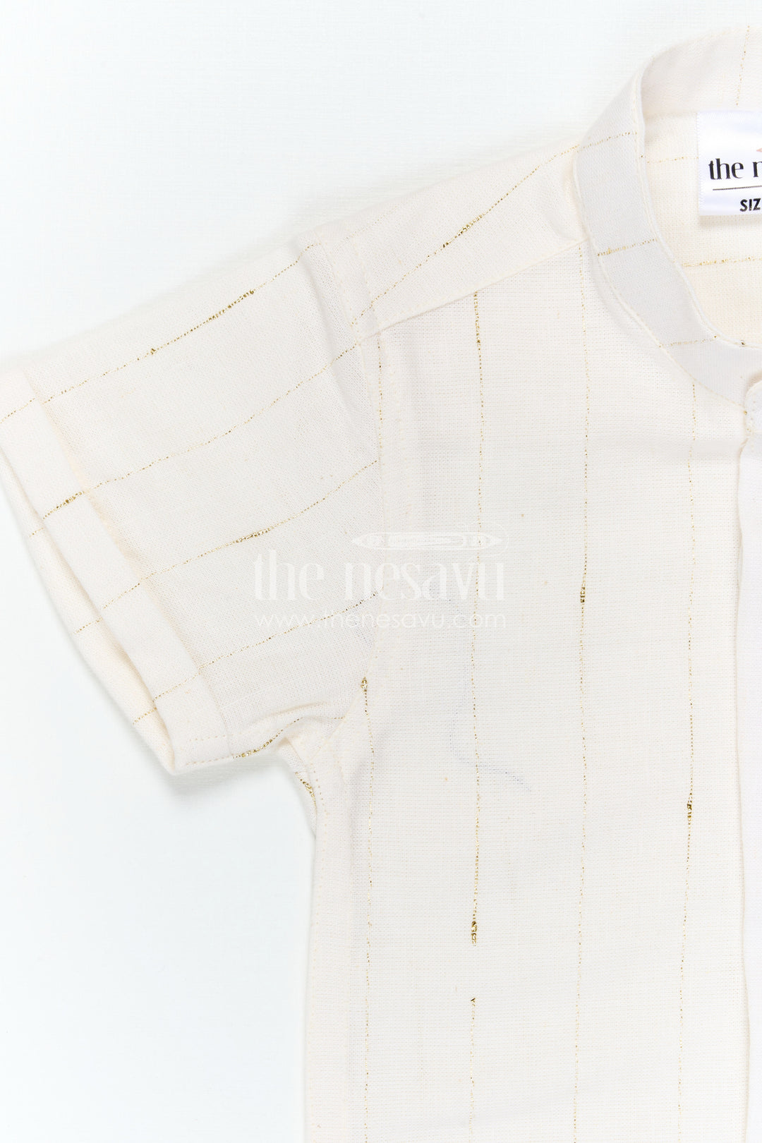 The Nesavu Boys Cotton Shirt Boys Cotton Shirt for Festive Occasions and Traditional Wear Nesavu Nesavu Boys Cotton Shirt With Zari Design For Festive Occasions And Traditional Wear With Breathable Comfort