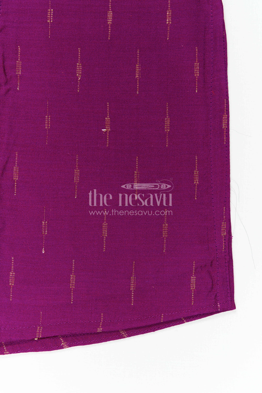 The Nesavu Boys Cotton Shirt Boys Cotton Shirt for Festive Outings and Everyday Ethnic Style Nesavu Nesavu Boys Chanderi Cotton Shirt With Jacquard Print For Festive And Casual Occasions