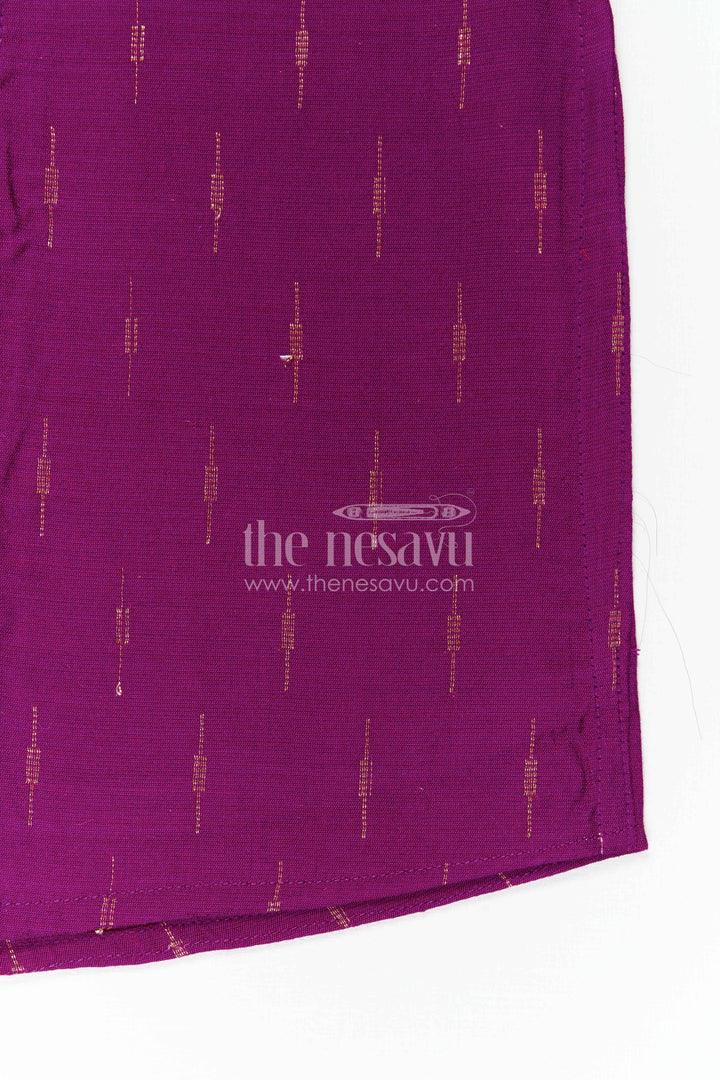 The Nesavu Boys Cotton Shirt Boys Cotton Shirt for Festive Outings and Everyday Ethnic Style Nesavu Nesavu Boys Chanderi Cotton Shirt With Jacquard Print For Festive And Casual Occasions