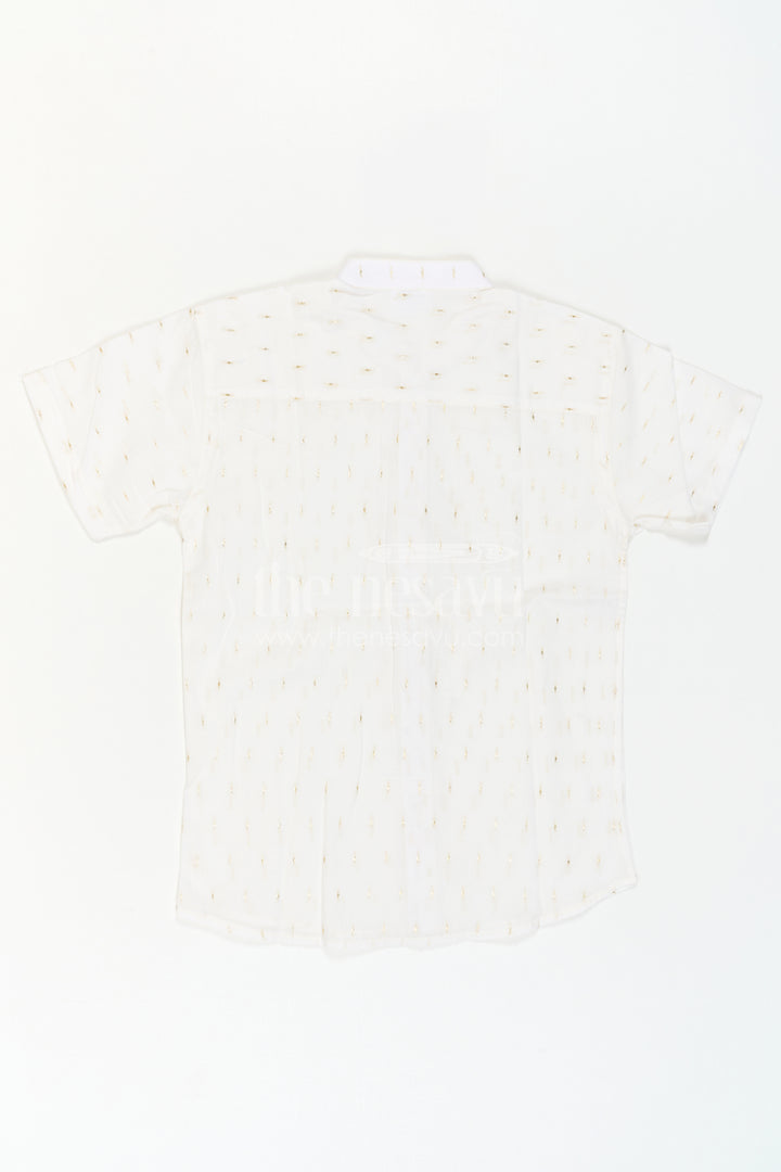 The Nesavu Boys Cotton Shirt Boys Cotton Shirt for Festive Wear and Special Occasions Nesavu Nesavu Boys Cotton Shimmer Butti Shirt For Festive Wear And Special Occasions With Breathable Fabric