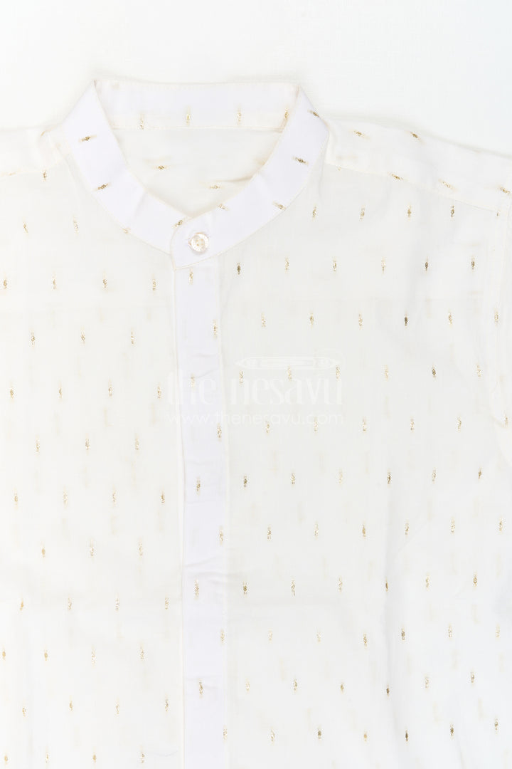The Nesavu Boys Cotton Shirt Boys Cotton Shirt for Festive Wear and Special Occasions Nesavu Nesavu Boys Cotton Shimmer Butti Shirt For Festive Wear And Special Occasions With Breathable Fabric