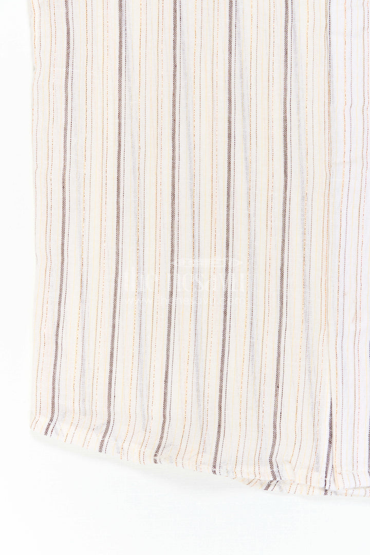 The Nesavu Boys Cotton Shirt Boys Cotton Shirt for School Ethnic Day Nesavu Nesavu Boys Cotton Shirt For School Ethnic Day With Striped Design And Mandarin Collar