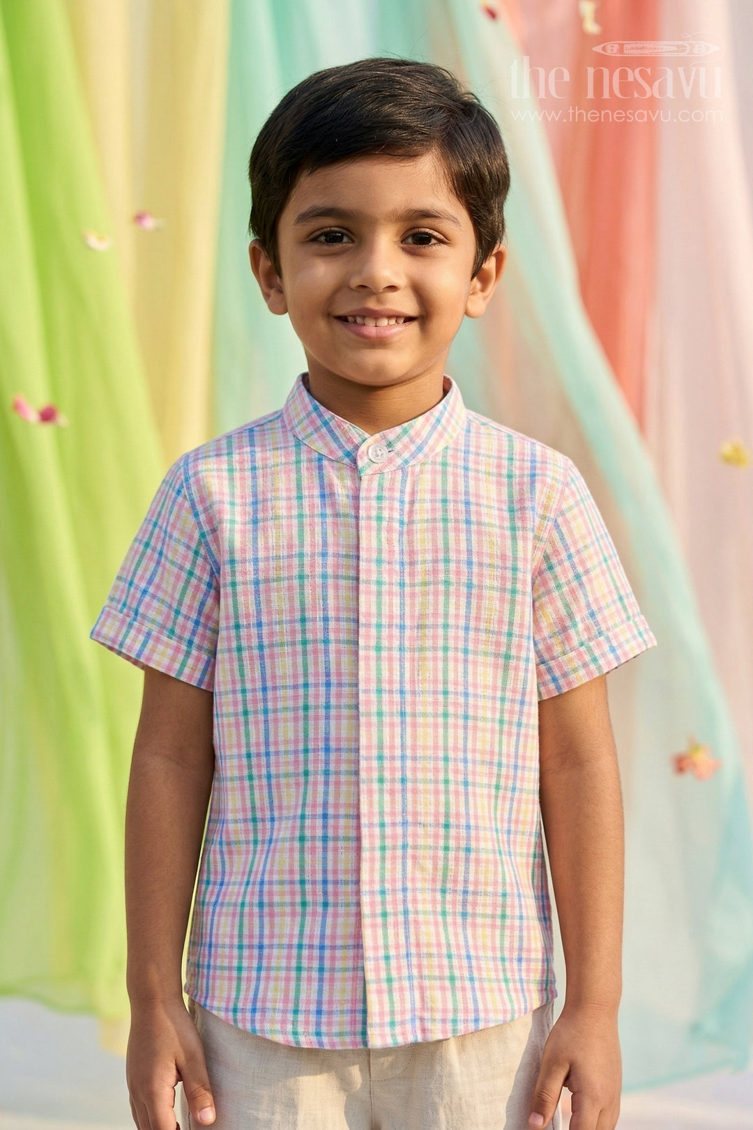 The Nesavu Boys Cotton Shirt Boys Cotton Shirt for Weekend Outings and Casual Wear Nesavu 14 (6M) / Multicolor / Cotton BS445A-14 Nesavu Boys Cotton Checked Shirt For Weekend Outings And Casual Wear With Breathable Comfortable Fabric