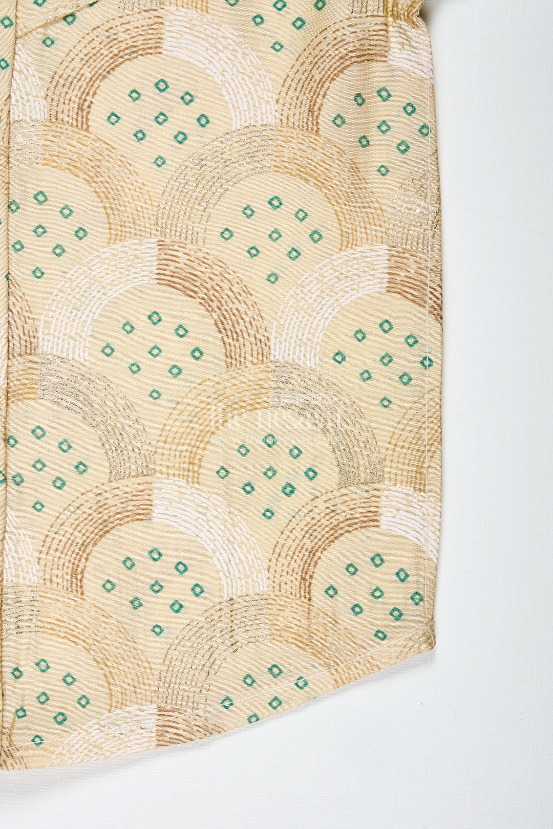 The Nesavu Boys Cotton Shirt Boys Cotton Shirt with Abstract Block Print for Casual and Festive Days Nesavu Nesavu Boys Cotton Shirt Abstract Ethnic Print Casual Festive Wear Kids