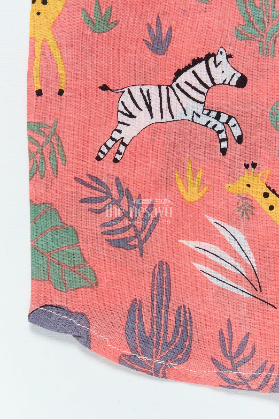 The Nesavu Boys Cotton Shirt Boys Cotton Shirt with Animal Safari Print for Playdates and Casual Fun Nesavu Nesavu boys cotton shirt animal safari print casual wear themed outings