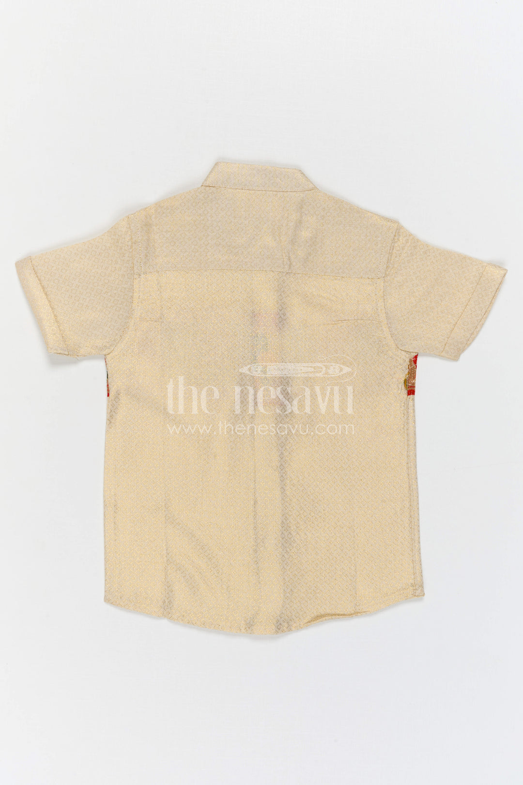 The Nesavu Boys Cotton Shirt Boys Cotton Shirt with Baithani Border for Festive Occasions and Pooja Wear Nesavu Nesavu Boys Cotton Shirt With Baithani Border For Festive Occasions And Pooja Traditional Wear