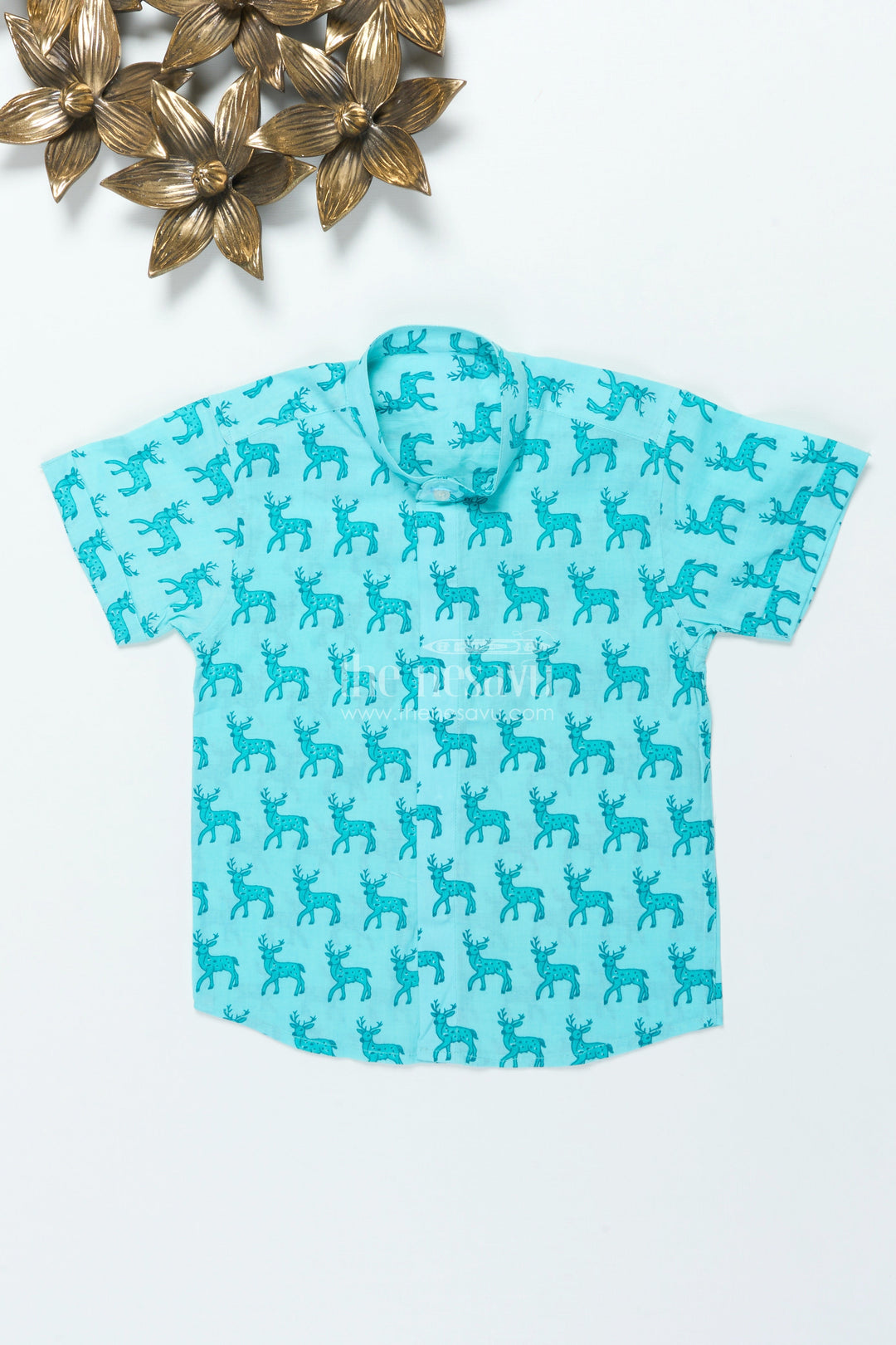 The Nesavu Boys Cotton Shirt Boys Cotton Shirt with Fun Animal Print for School and Casual Wear Nesavu Nesavu boys digital animal print cotton shirt everyday casual school wear