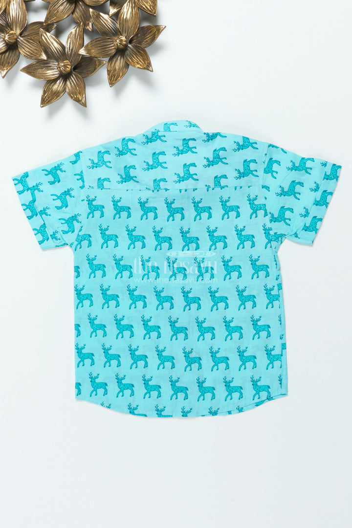 The Nesavu Boys Cotton Shirt Boys Cotton Shirt with Fun Animal Print for School and Casual Wear Nesavu Nesavu boys digital animal print cotton shirt everyday casual school wear