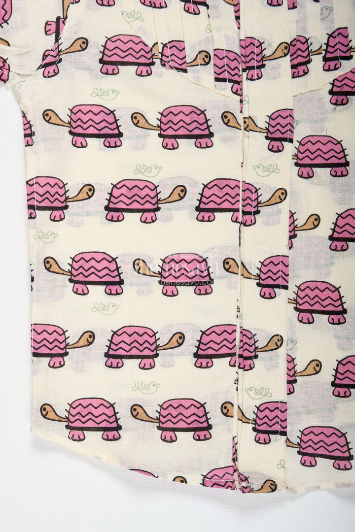 The Nesavu Boys Cotton Shirt Boys Cotton Shirt with Maroon Turtle Print for Quirky Ethnic Style Nesavu Nesavu Boys Cotton Shirt Maroon Turtle Print Ethnic Casual Wear Kids