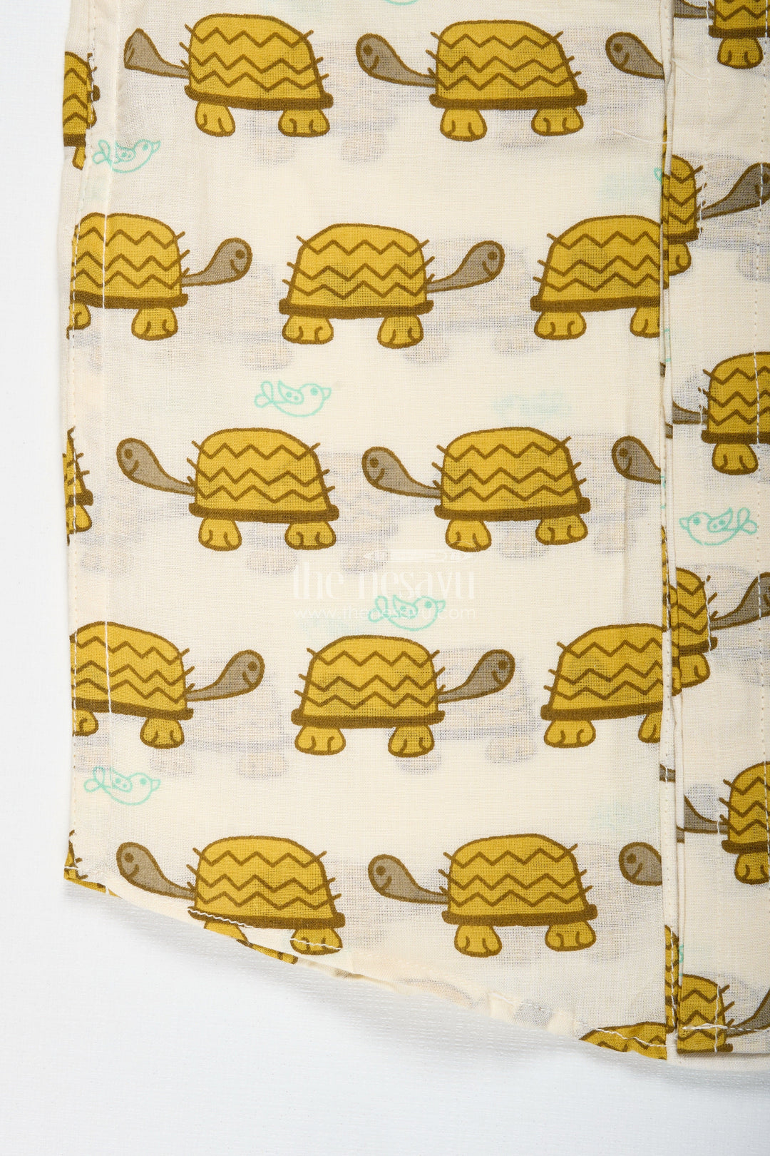 The Nesavu Boys Cotton Shirt Boys Cotton Shirt with Mustard Turtle Print for Ethnic Gatherings Nesavu Nesavu Boys Cotton Shirt Mustard Turtle Print Fun Ethnic Wear Kids