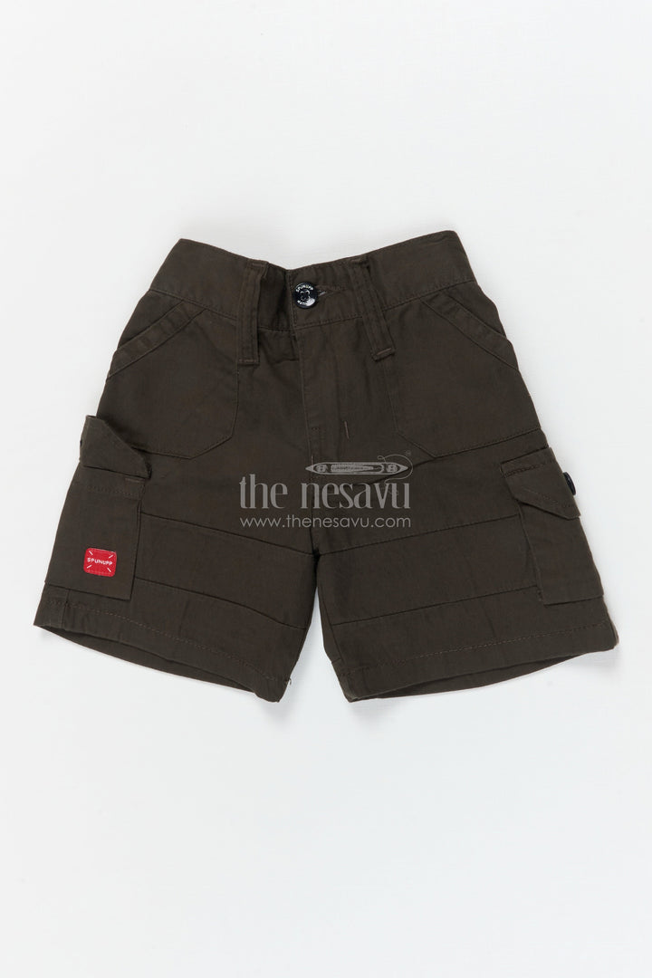 The Nesavu Boys Shorts Boys Cotton Shorts for Everyday Comfort and Movement Nesavu 16 (1Y) / Green / Cotton BWS074F-16 Nesavu boys daily-wear cotton shorts with flap pockets and structured fit for school and beyond