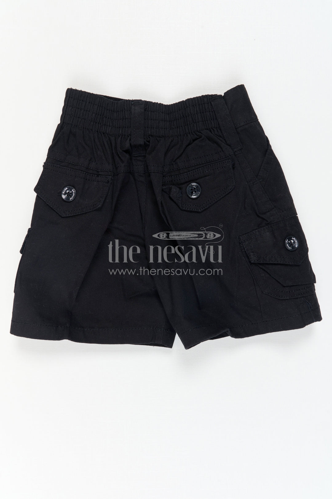 The Nesavu Boys Shorts Boys Cotton Shorts for Rough Play and School Routines Nesavu Nesavu boys cargo cotton shorts with badge detail – ideal for school and outdoor fun
