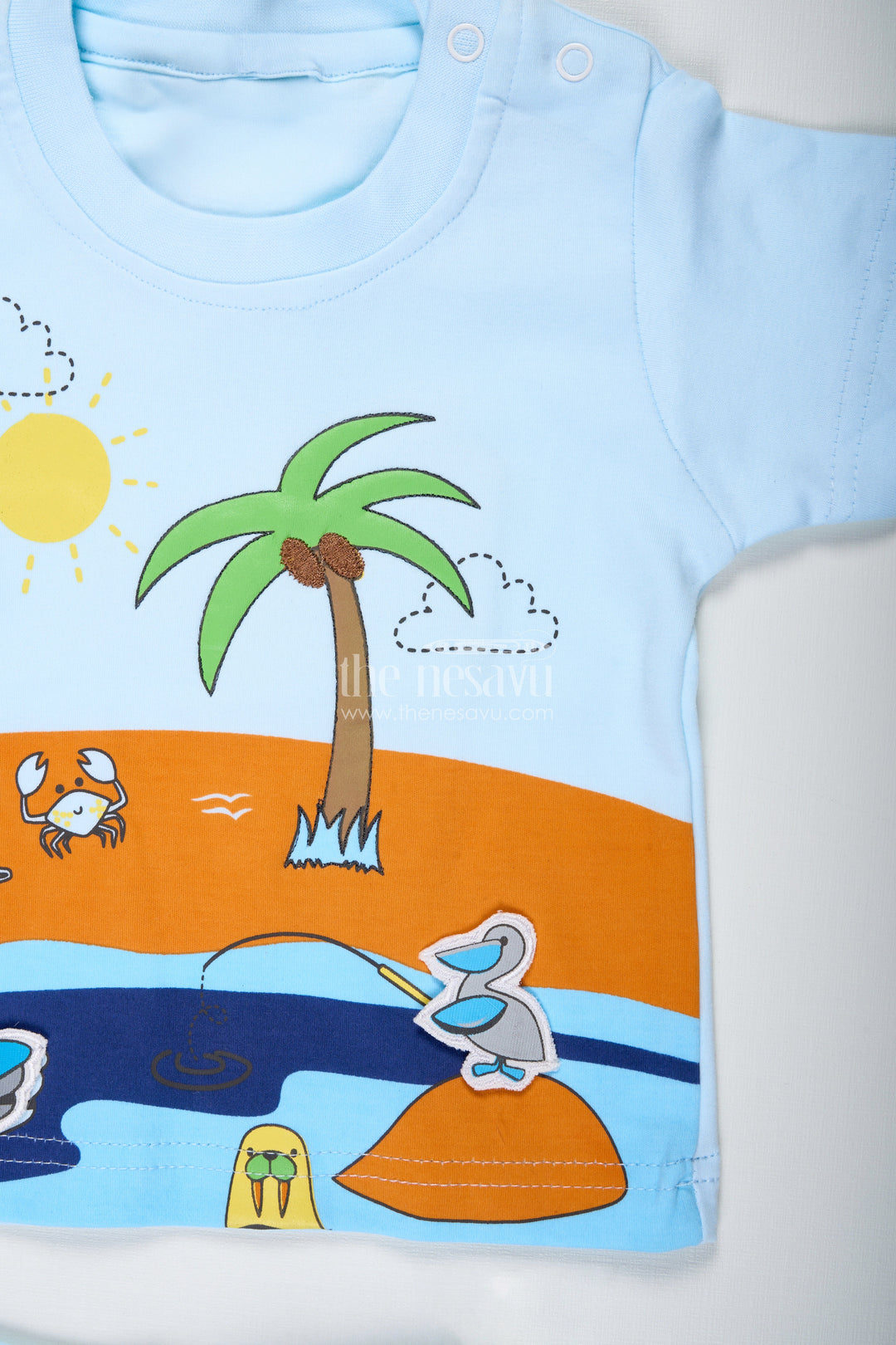 The Nesavu Boys Casual Set Boys Cotton Smart Casual Street Style Outfit with Tropical Digital Print Tee and Light Shorts for Everyday Play Nesavu Nesavu Boys Smart Casual Street Style Outfit Cotton Digital Print Tee Light Shorts