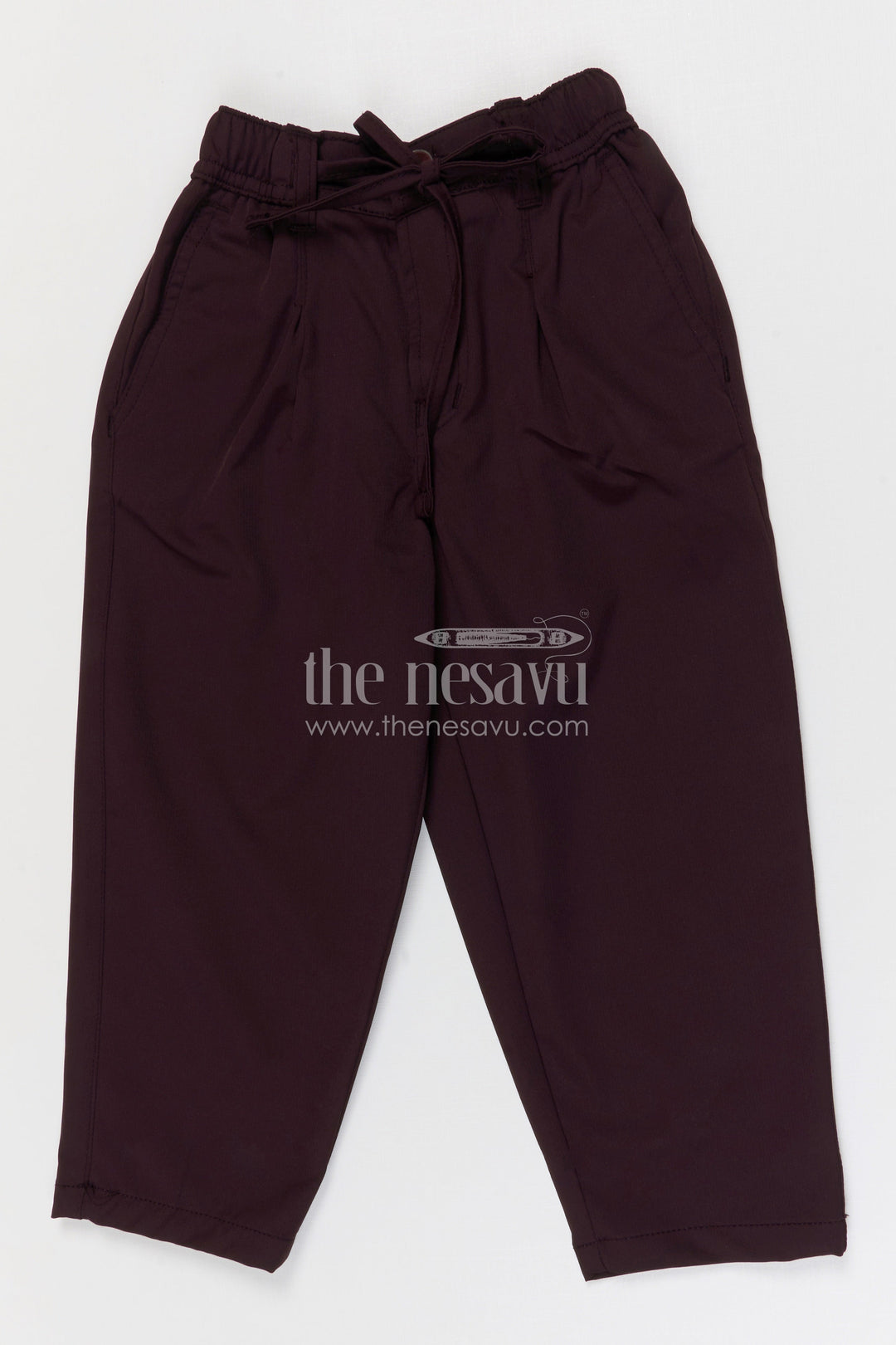 The Nesavu Boys Pant Boys Cotton Twill Pants for School and Everyday Wear Nesavu 22 (4Y) / Maroon / Cotton BWP028E-22 Nesavu boys cotton twill pants for school and everyday casual kids wear
