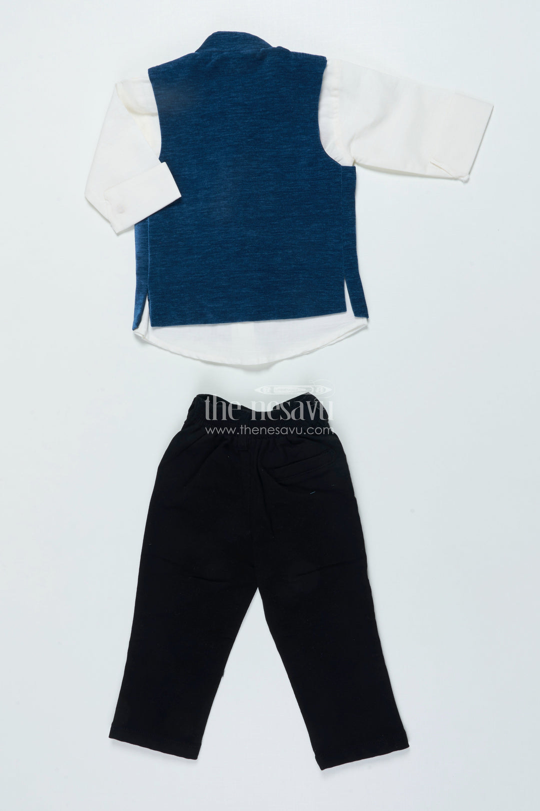 The Nesavu Boys Jacket Sets Boys Cotton Velvet Jacket Set for Weddings and Traditional Events Nesavu Nesavu boys cotton velvet jacket set deer motif festive events ceremonies