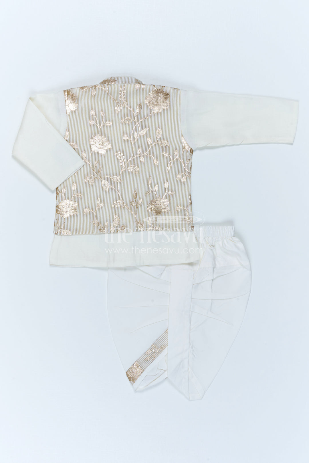 The Nesavu Boys Jacket Sets Boys Designer Jacket Set for Festive Wedding Celebrations Nesavu Nesavu Boys Designer Jacket Set With Floral Ethnic Detailing For Festive Wedding Celebrations