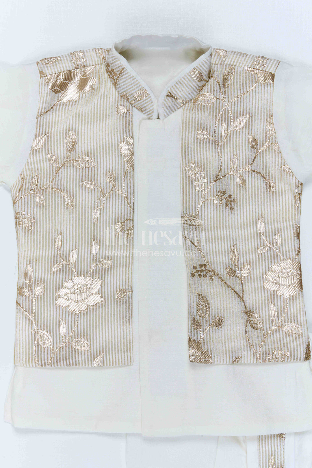 The Nesavu Boys Jacket Sets Boys Designer Jacket Set for Festive Wedding Celebrations Nesavu Nesavu Boys Designer Jacket Set With Floral Ethnic Detailing For Festive Wedding Celebrations