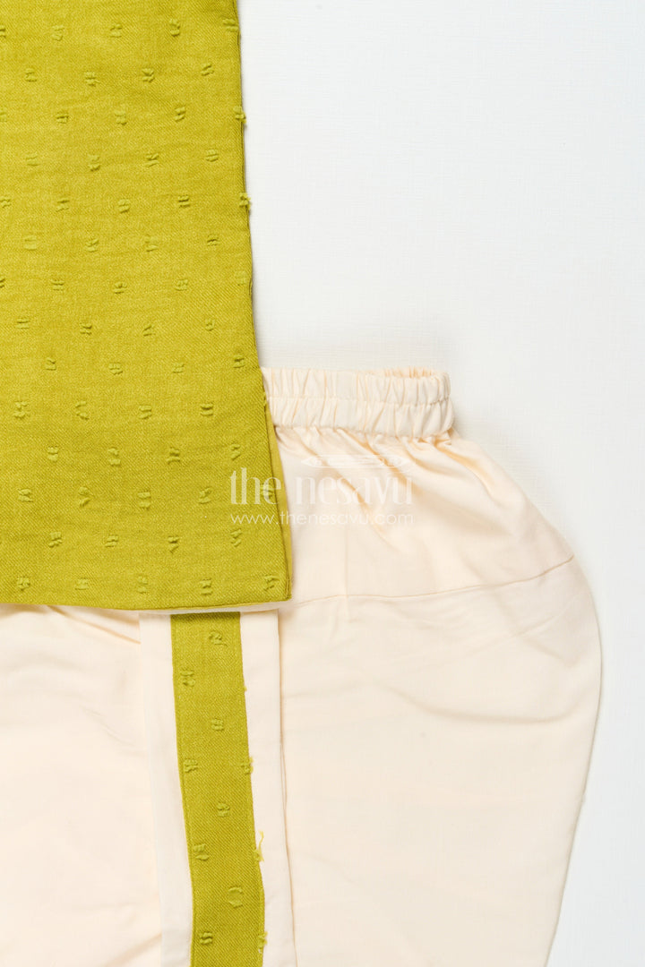 The Nesavu Boys Dothi Set Boys Dhoti Kurta Set for Temple Visits and Ethnic School Days Nesavu Nesavu boys cotton dhoti kurta set pujas rituals cultural school functions