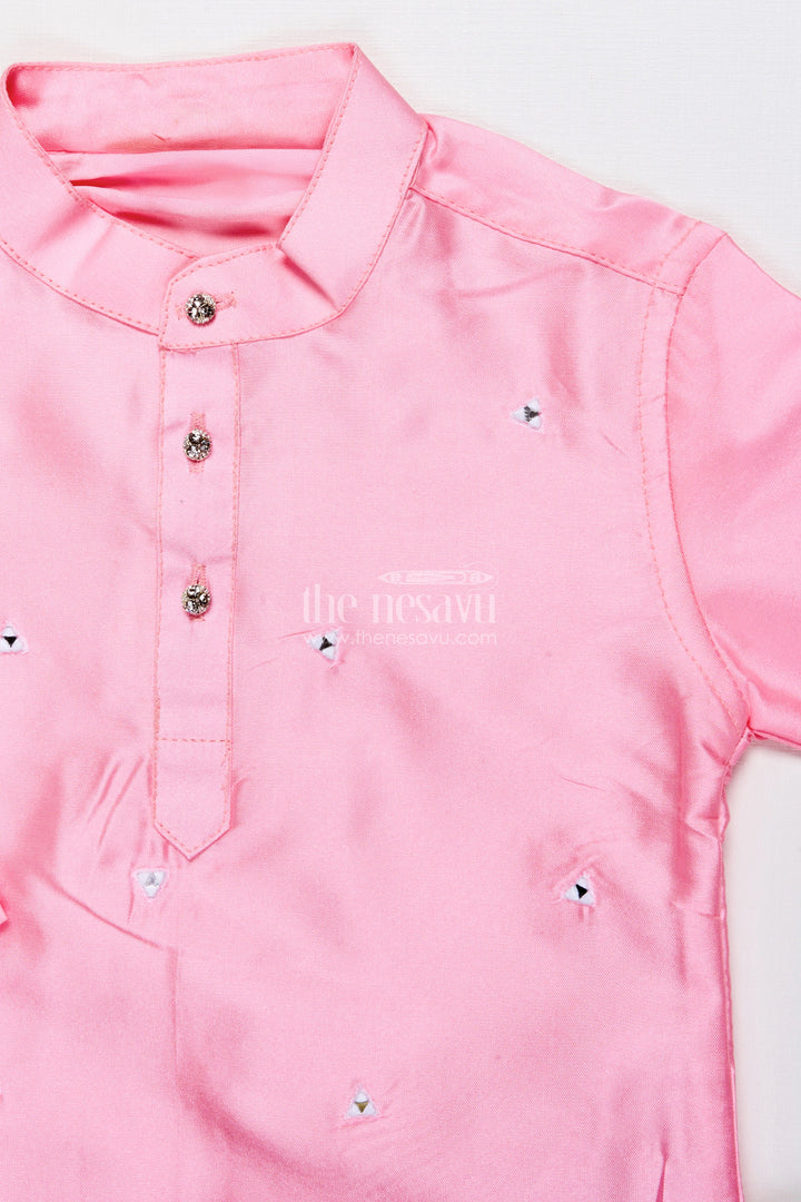 The Nesavu Boys Dothi Set Boys Dhoti Kurta Set for Traditional Family Functions and Temple Visits Nesavu Nesavu boys dhoti kurta set silk blend festive detailing perfect poojas cultural events