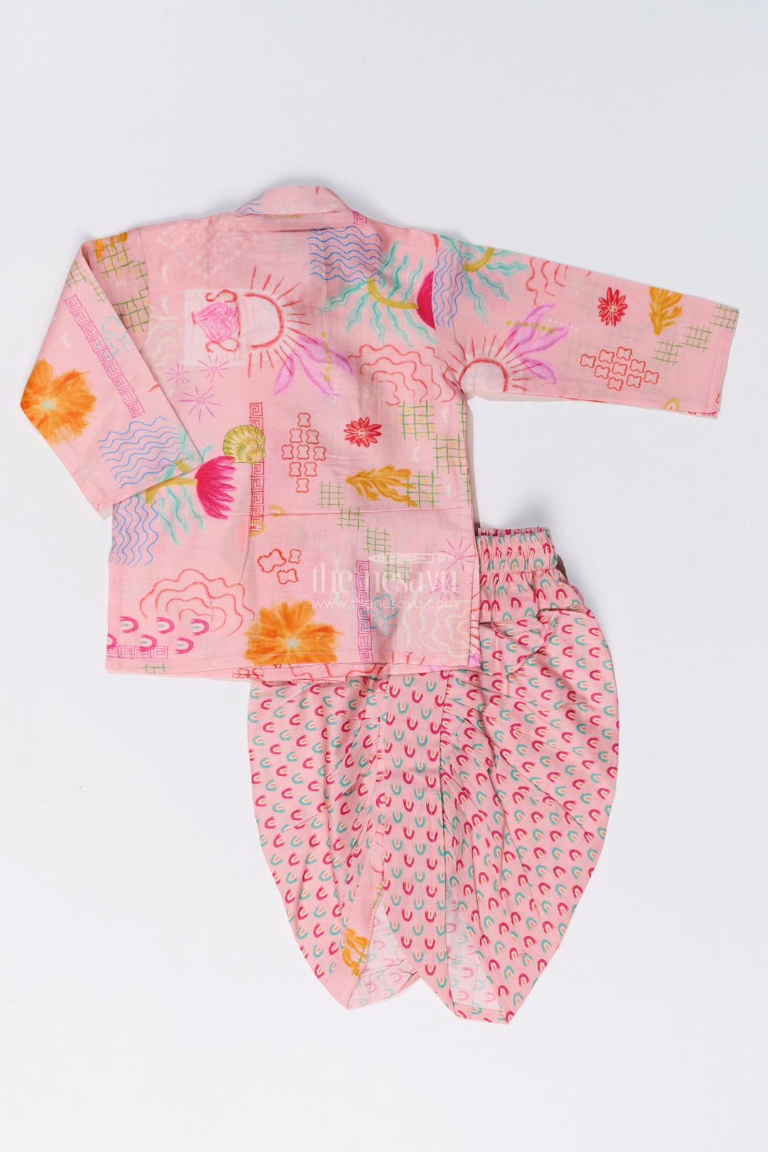 The Nesavu Boys Dothi Set Boys Dhoti Kurta with Floral Printed Cotton Fabric for Traditional and Festive Wear Nesavu Boys Dhoti Kurta Floral Printed Cotton Fabric Traditional Festive Wear | The Nesavu