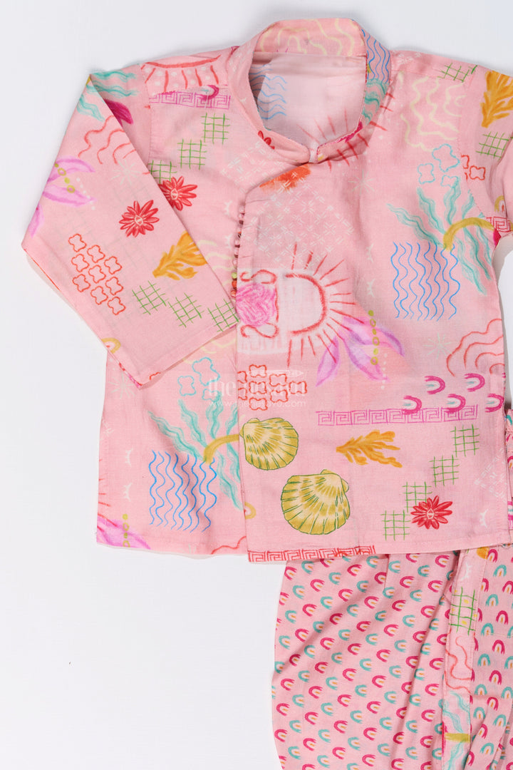 The Nesavu Boys Dothi Set Boys Dhoti Kurta with Floral Printed Cotton Fabric for Traditional and Festive Wear Nesavu Boys Dhoti Kurta Floral Printed Cotton Fabric Traditional Festive Wear | The Nesavu