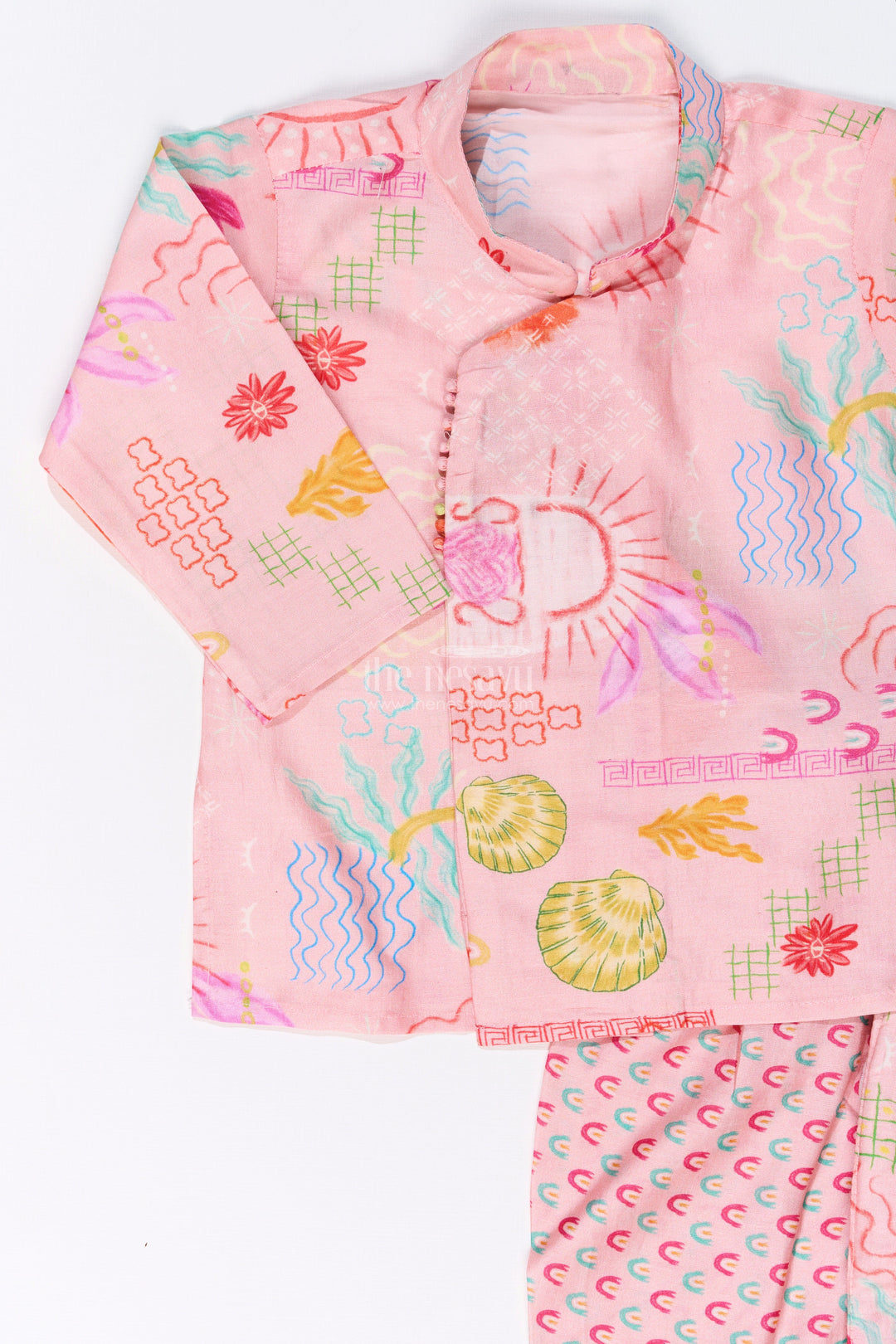 The Nesavu Boys Dothi Set Boys Dhoti Kurta with Floral Printed Cotton Fabric for Traditional and Festive Wear Nesavu Boys Dhoti Kurta Floral Printed Cotton Fabric Traditional Festive Wear | The Nesavu