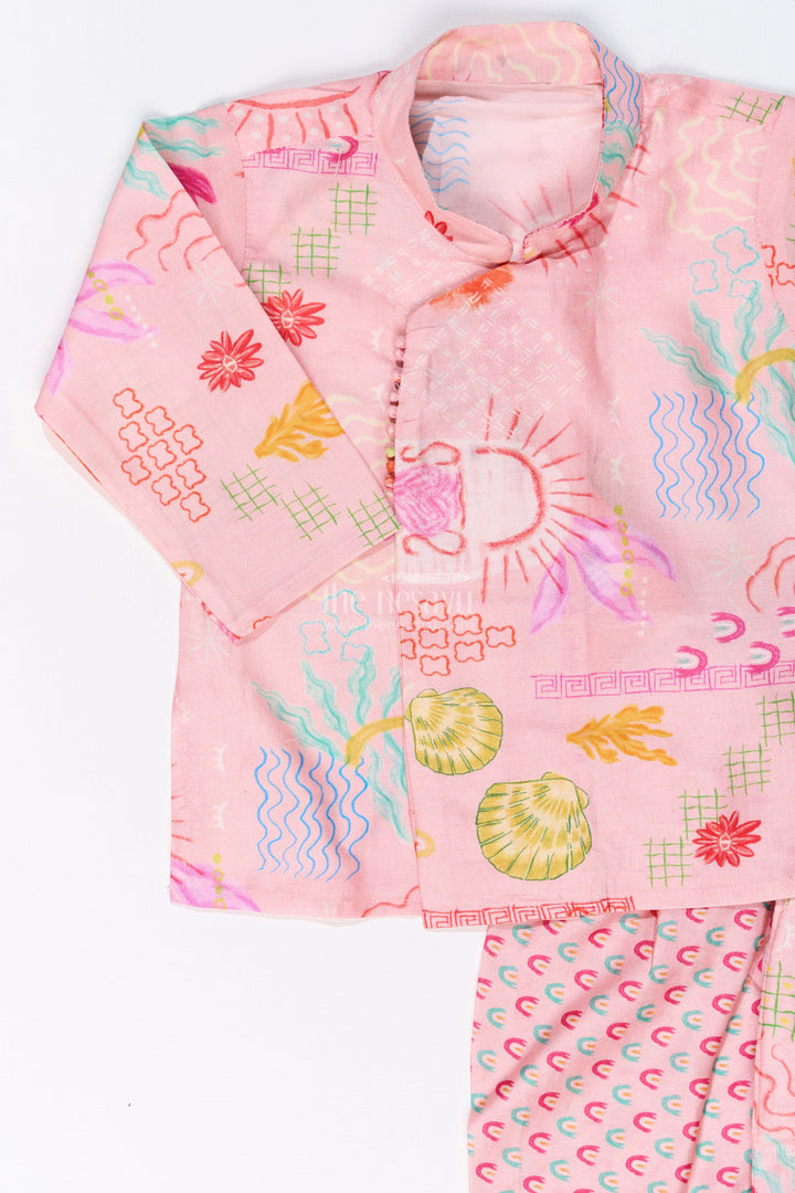 The Nesavu Boys Dothi Set Boys Dhoti Kurta with Floral Printed Cotton Fabric for Traditional and Festive Wear Nesavu Boys Dhoti Kurta Floral Printed Cotton Fabric Traditional Festive Wear | The Nesavu