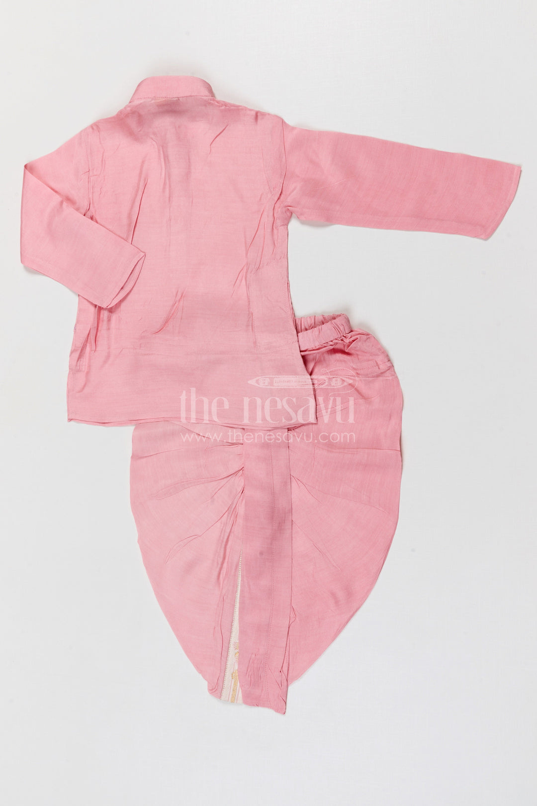 The Nesavu Boys Dothi Set Boys Dhoti Set for Naming Ceremony and Festive Occasions Nesavu Nesavu boys silk cotton dhoti set with designer jacket for naming ceremony and festive wear