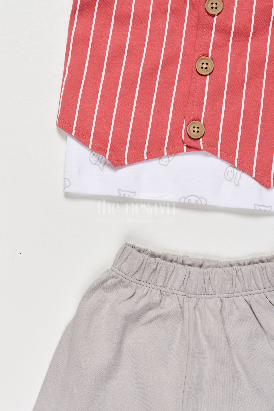 The Nesavu Boys Casual Set Boys Digital Print Casual Cotton Set for Summer Wear and Outings Nesavu Nesavu boys casual cotton set digital print shirt shorts summer outings