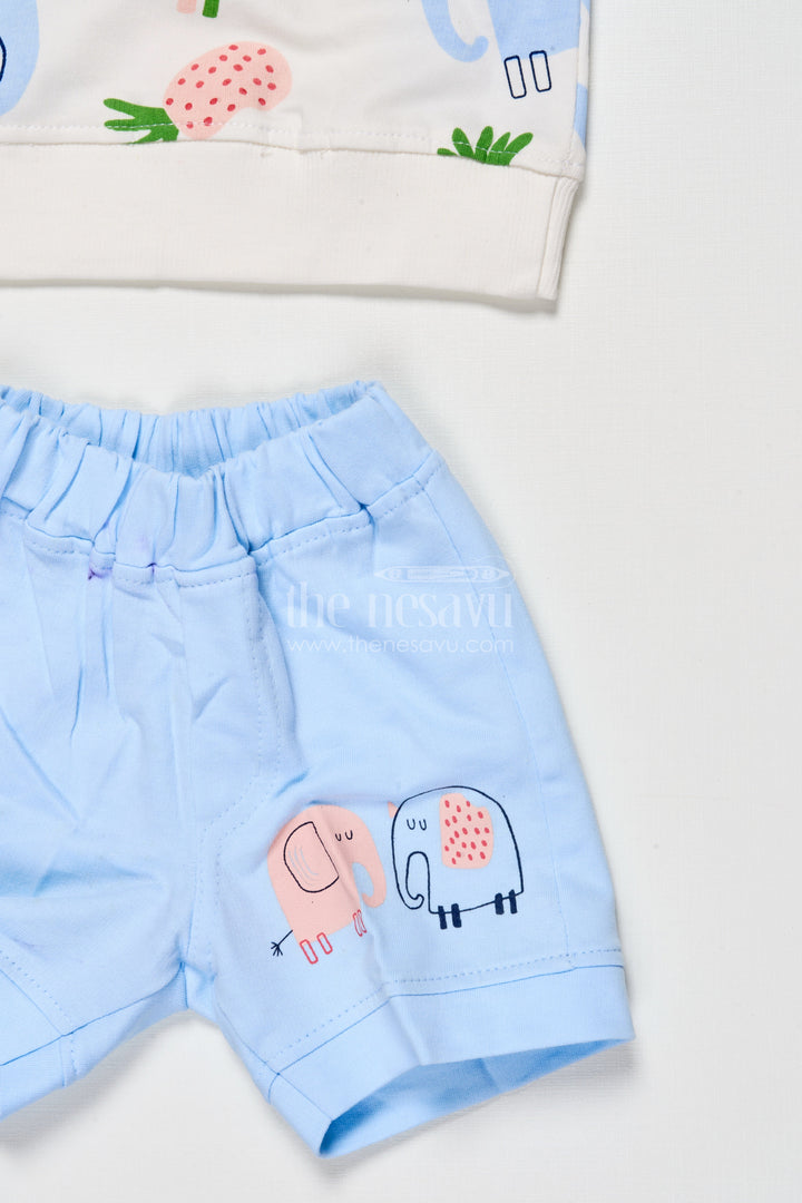 The Nesavu Boys Casual Set Boys Digital Print Cotton Set for Summer Comfort and Play Nesavu Nesavu boys cotton casual set digital print top shorts summer outings play