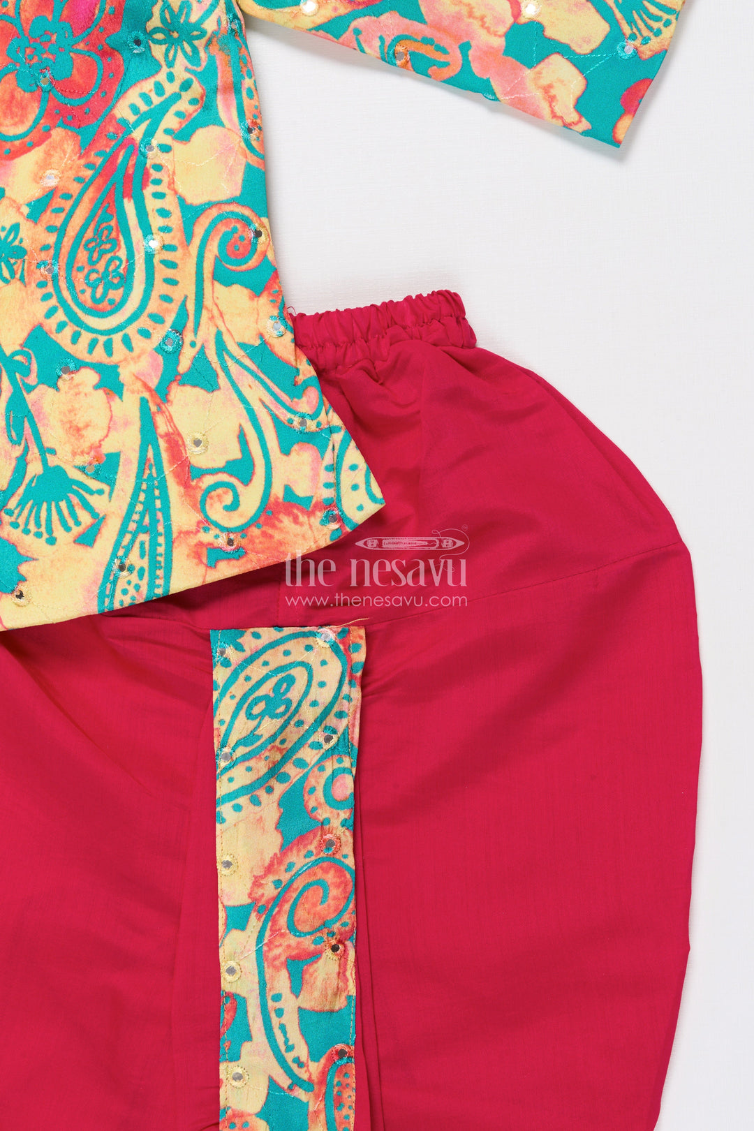 The Nesavu Boys Dothi Set Boys Digital Print Dhoti Kurta Set for Traditional Celebrations and Ethnic Day Nesavu Nesavu boys digital print dhoti kurta set traditional festive outfit temple visits family celebrations