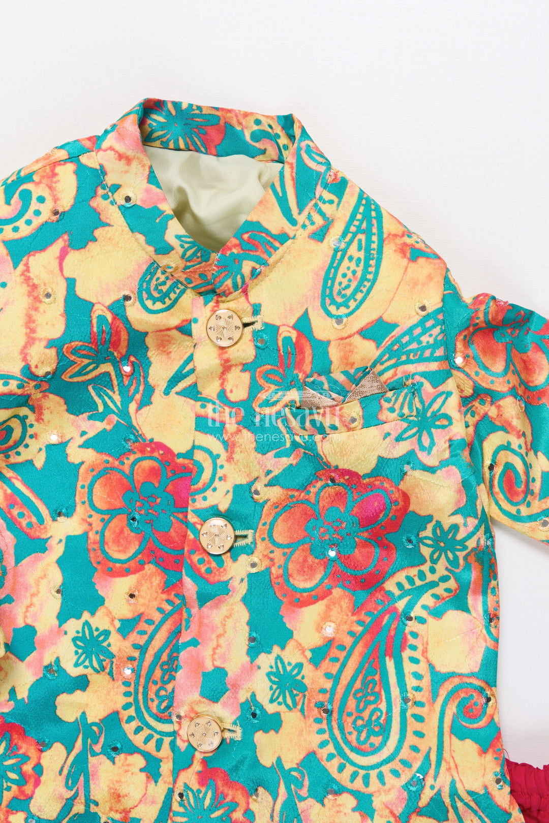 The Nesavu Boys Dothi Set Boys Digital Print Dhoti Kurta Set for Traditional Celebrations and Ethnic Day Nesavu Nesavu boys digital print dhoti kurta set traditional festive outfit temple visits family celebrations