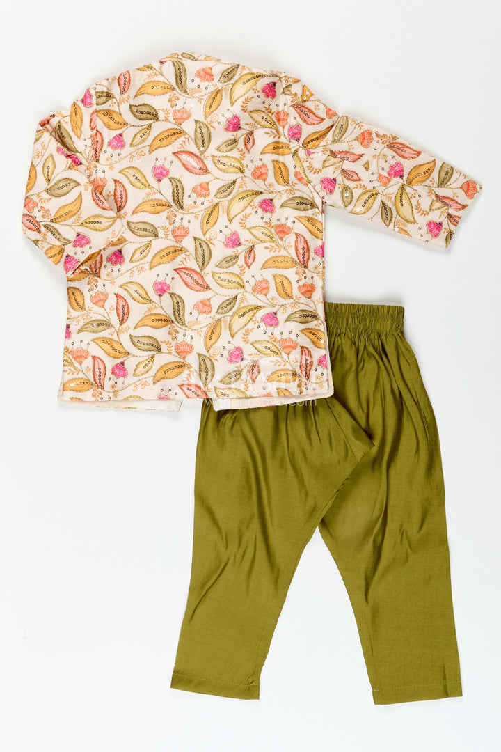 The Nesavu Boys Dothi Set Boys digital print kurta dhoti set for temple visits and festive outings Nesavu Nesavu boys digital floral kurta dhoti set temple visits festive family occasions