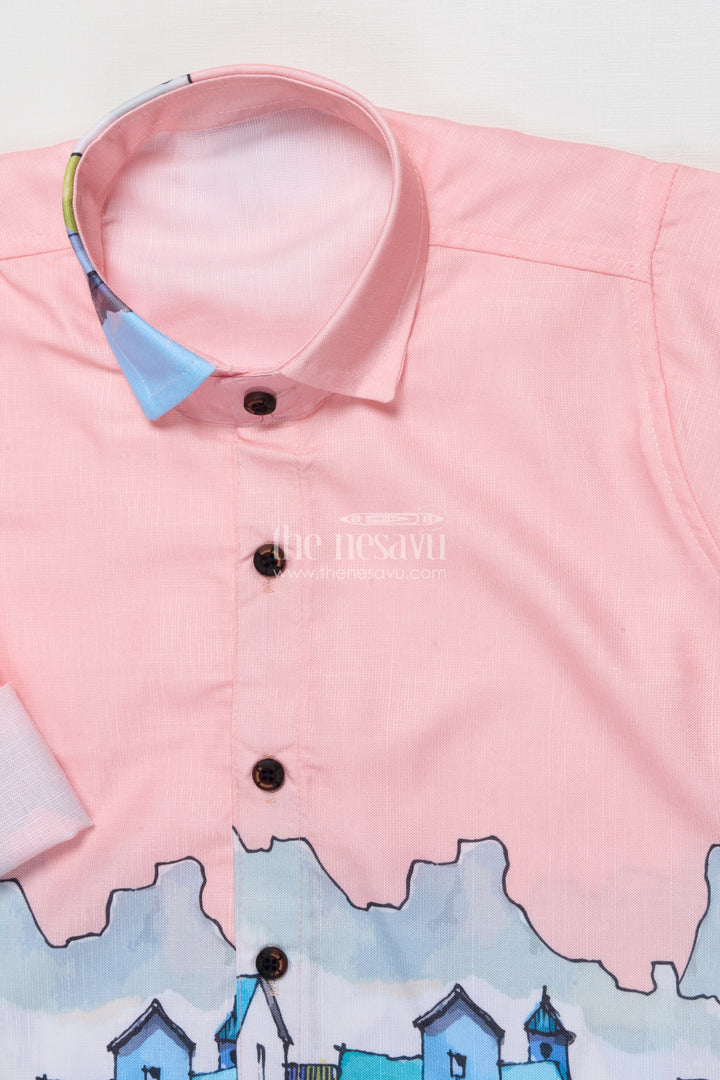 The Nesavu Boys Casual Set Boys Digital Print Kurta Set for Ethnic Day and Photo Sessions Nesavu Nesavu boys cotton kurta set digital print ethnic school days photo-ready looks