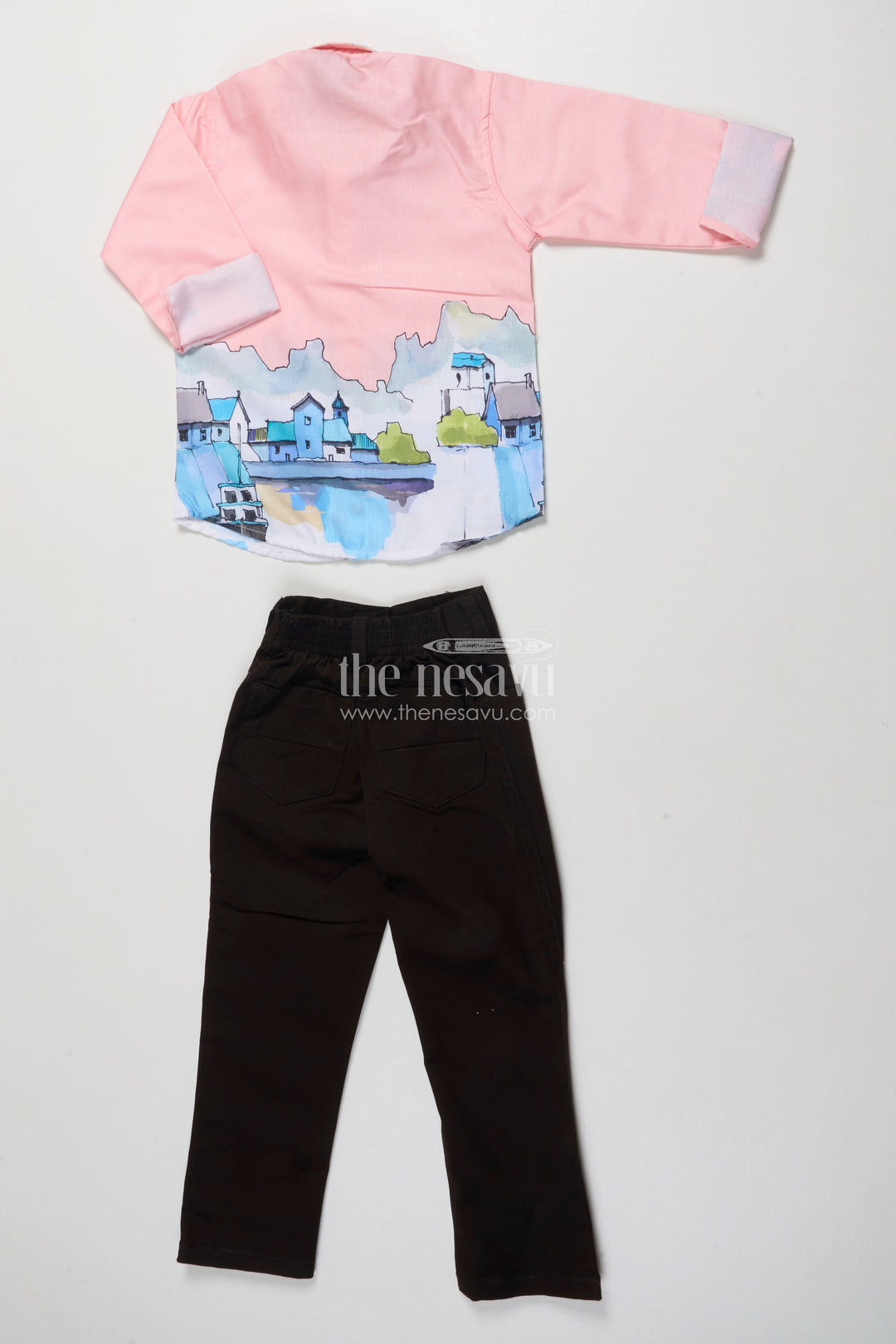 The Nesavu Boys Casual Set Boys Digital Print Kurta Set for Ethnic Day and Photo Sessions Nesavu Nesavu boys cotton kurta set digital print ethnic school days photo-ready looks