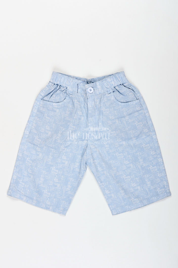 The Nesavu Boys Shorts Boys Digital Printed Shorts in Blue with Soft Cotton Blend and Relaxed Fit for Everyday Comfort Nesavu 26 (6Y) / Blue BWS020CB-26 Nesavu Boys Blue Digital Printed Shorts Cotton Blend Relaxed Fit Daily Wear