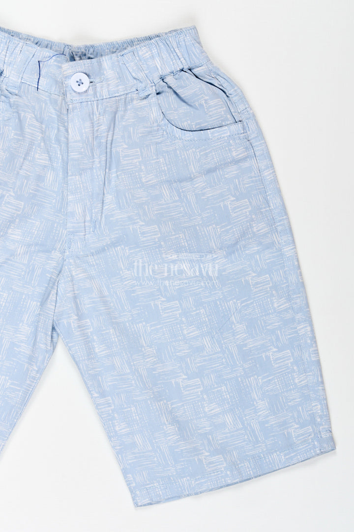 The Nesavu Boys Shorts Boys Digital Printed Shorts in Blue with Soft Cotton Blend and Relaxed Fit for Everyday Comfort Nesavu Nesavu Boys Blue Digital Printed Shorts Cotton Blend Relaxed Fit Daily Wear