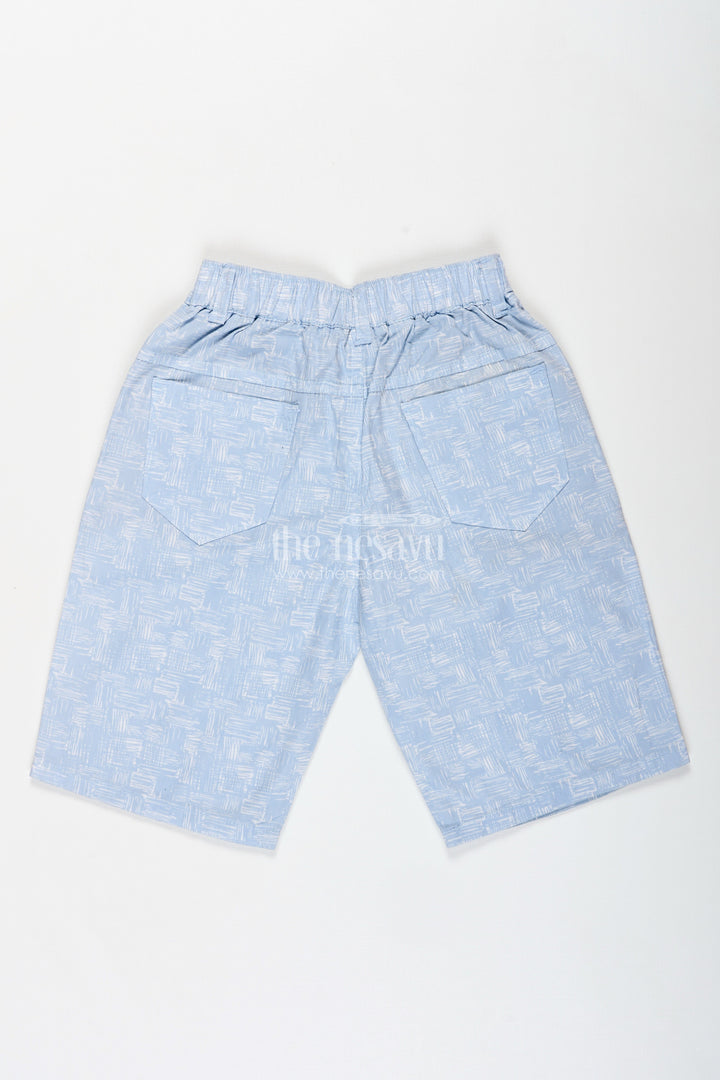 The Nesavu Boys Shorts Boys Digital Printed Shorts in Blue with Soft Cotton Blend and Relaxed Fit for Everyday Comfort Nesavu Nesavu Boys Blue Digital Printed Shorts Cotton Blend Relaxed Fit Daily Wear