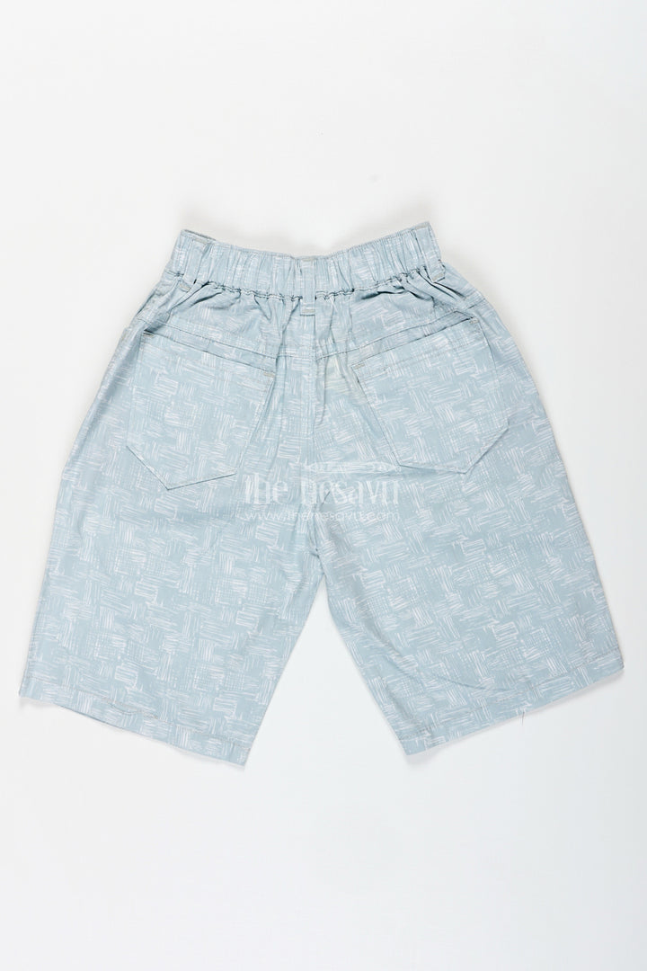 The Nesavu Boys Shorts Boys Digital Printed Shorts in Light Green Cotton Blend with Comfortable Fit and Subtle Design Nesavu Nesavu Boys Light Green Digital Printed Cotton Blend Shorts Casual Fit Style