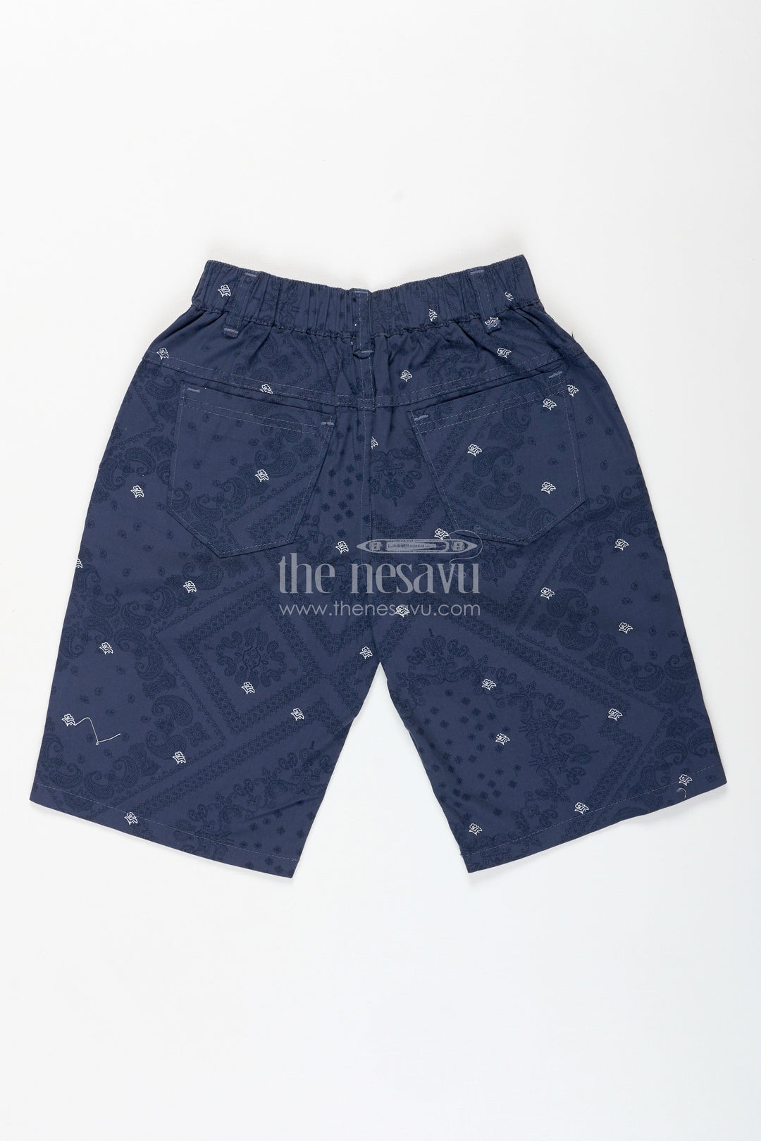 The Nesavu Boys Shorts Boys Digital Printed Shorts in Navy Blue with Soft Cotton Blend and All Day Active Fit Nesavu Nesavu Navy Blue Boys Digital Printed Shorts Soft Cotton Blend Everyday Fit